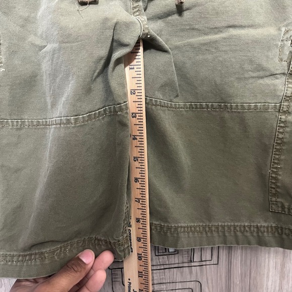 Wonderwall Broken In Cargo Shorts Army Green Mens Size 36 - Picture 11 of 14